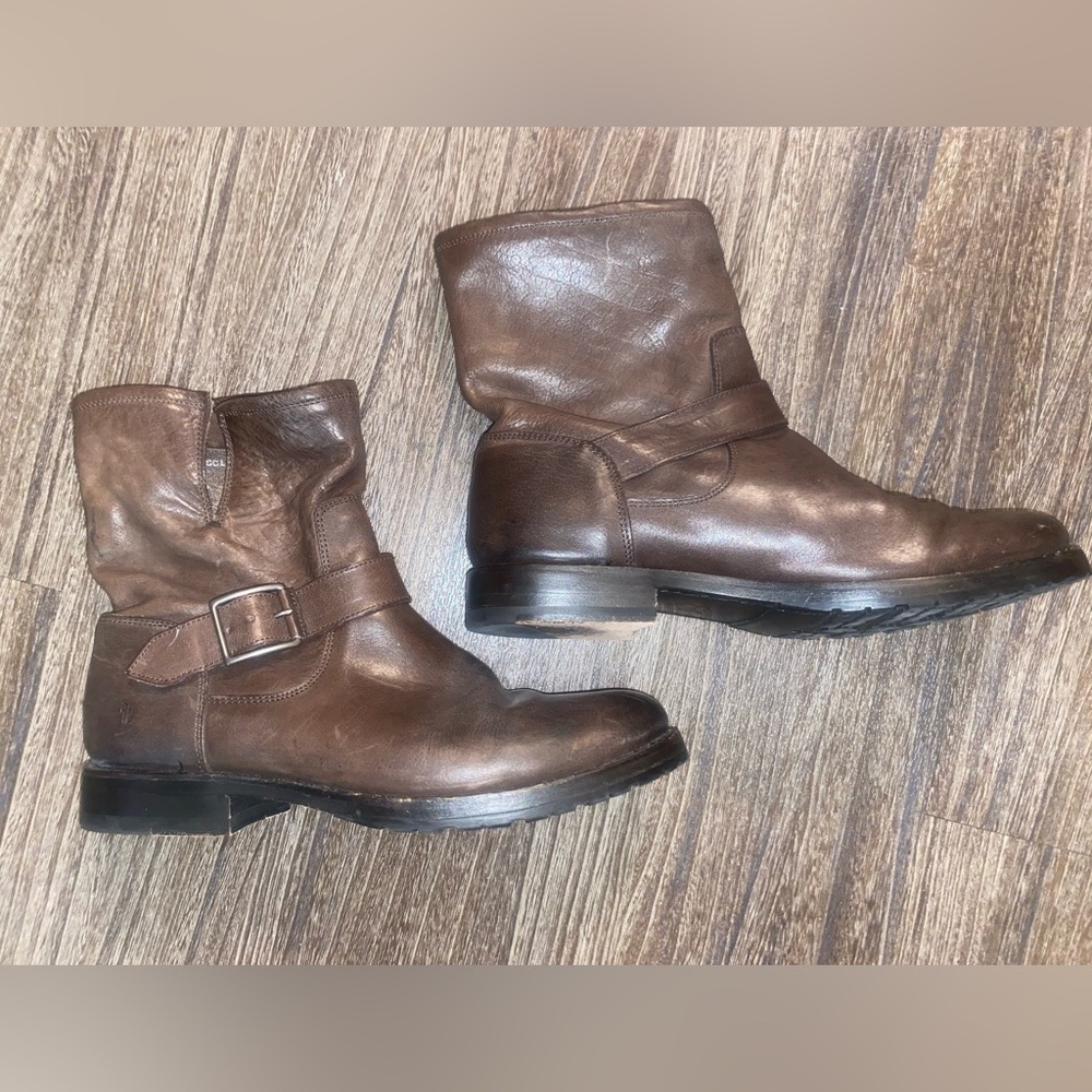 Frye Natalie Leather Short Engineer Boots
